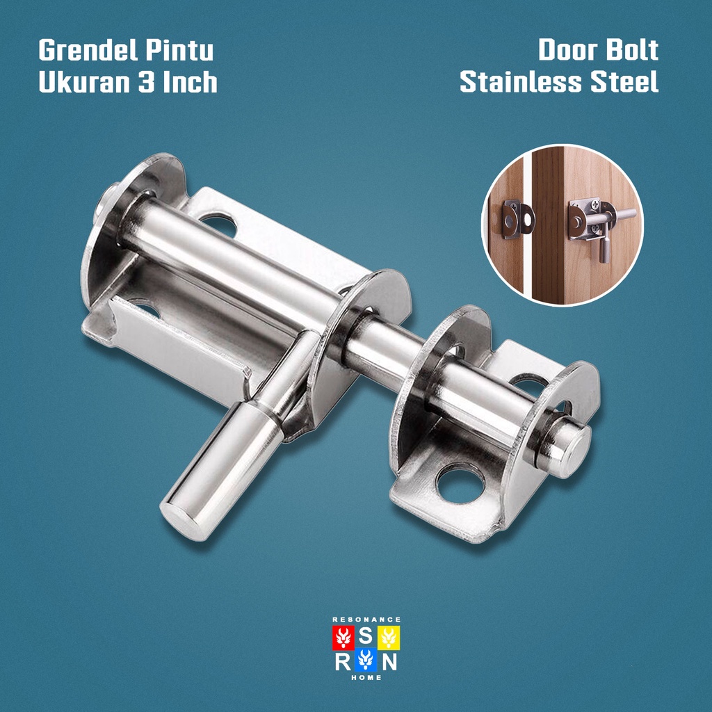 Grendel Slot Pintu Stainless Steel Kamar Mandi Lemari Tebal / Door Bolt Resonance Home