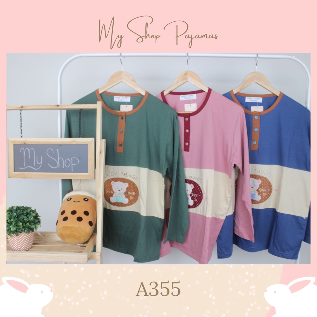 PIYAMA BABYDOLL BIGSIZE JUMBO ALL SIZE TANGAN LENGAN PANJANG CELANA PANJANG ANNE CLAIRE BAJU TIDUR SETELAN DEWASA WANITA SLEEPWEAR PAJAMAS PP PPBIG-3