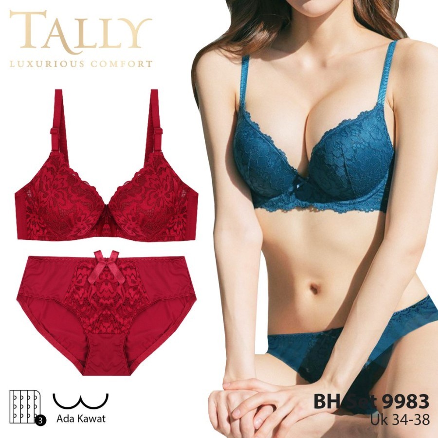 TALLY Bra Set 9983 cd Brokat Bra Kawat Busa Tipis Underwear Bras