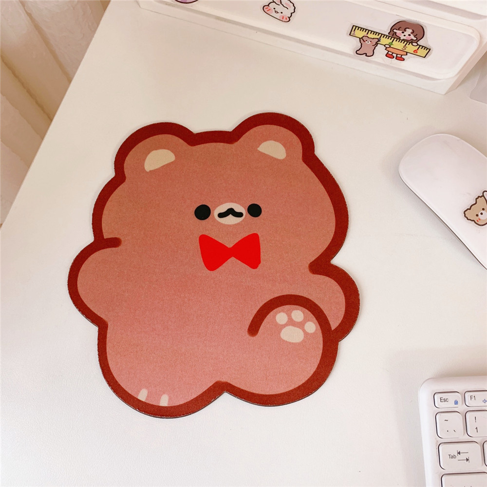 Mouse Pad Anti Slip Motif Kartun Beruang / Kelinci Warna-Warni Gaya Korea Untuk Hadiah Ulang Tahun