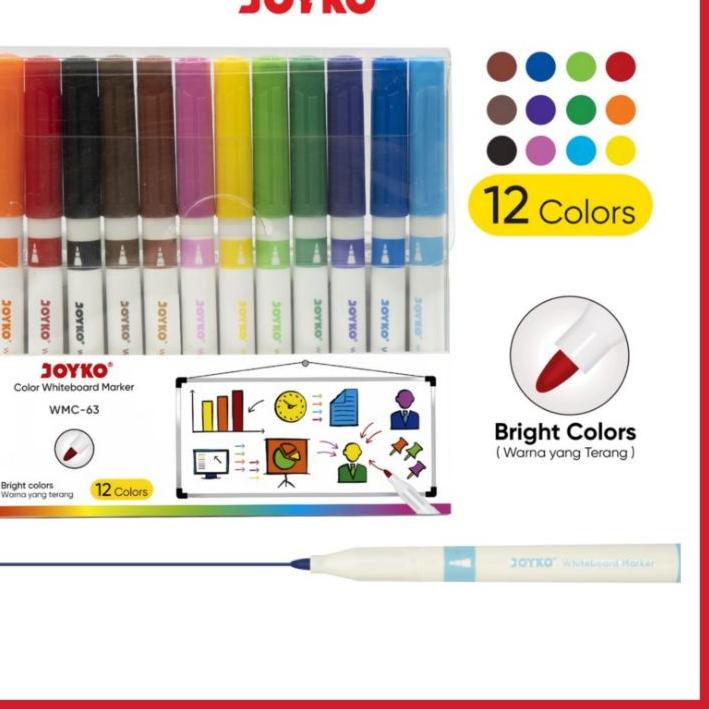 

Harga Terjangkau SPIDOL WARNA PAPAN TULIS COLOR WHITEBOARD MARKER JOYKO WMC-63 12WARNA DS2D!