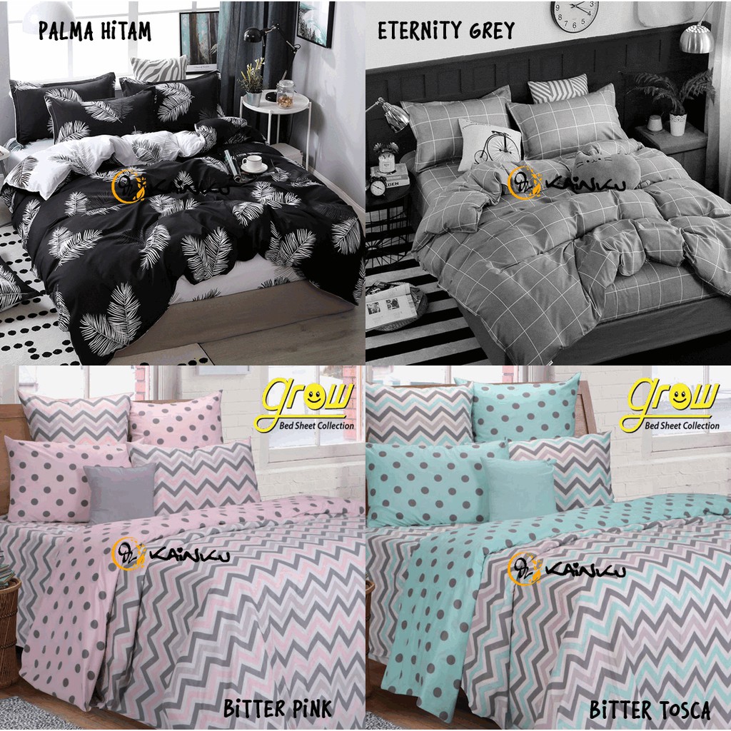 SET SPREI DAN BEDCOVER UK 180 &amp;  200 KATUN LOKAL, CATRA DAN JEPANG