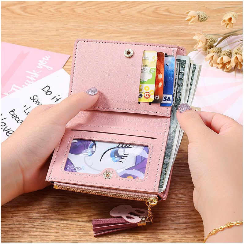 (27AN.ID) COD Dompet Wanita D109 Import Murah Dompet Lipat Kecil Lucu Cantik-4