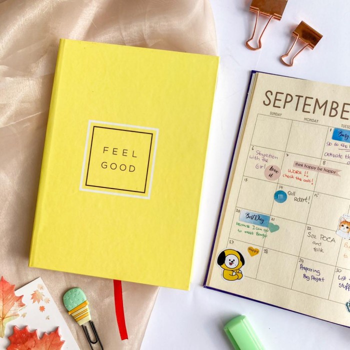 

[RESTOCK] Buku Notebook Planner Journal Agenda, Polos dan dotted Feel Good - A5 Hard Agenda
