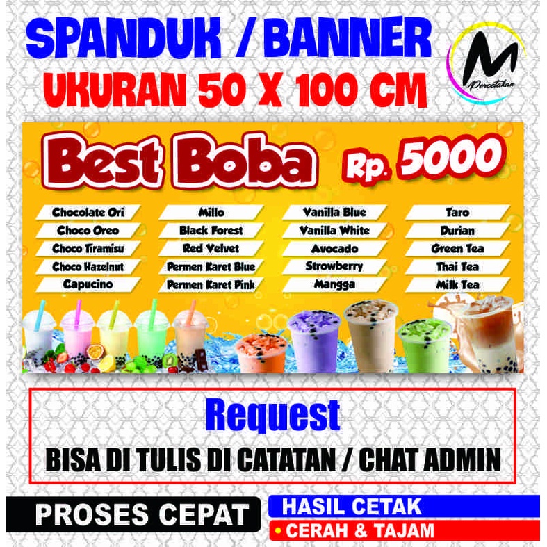 Cetak Banner Es Boba Spanduk Jualan Es Kekinian