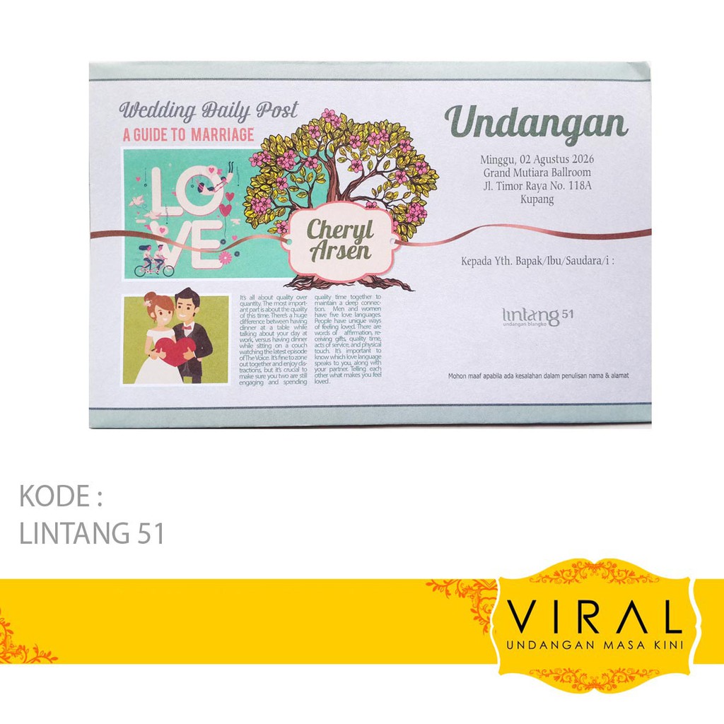 Blangko Undangan Lintang 51 Isi 100 Harga Murah