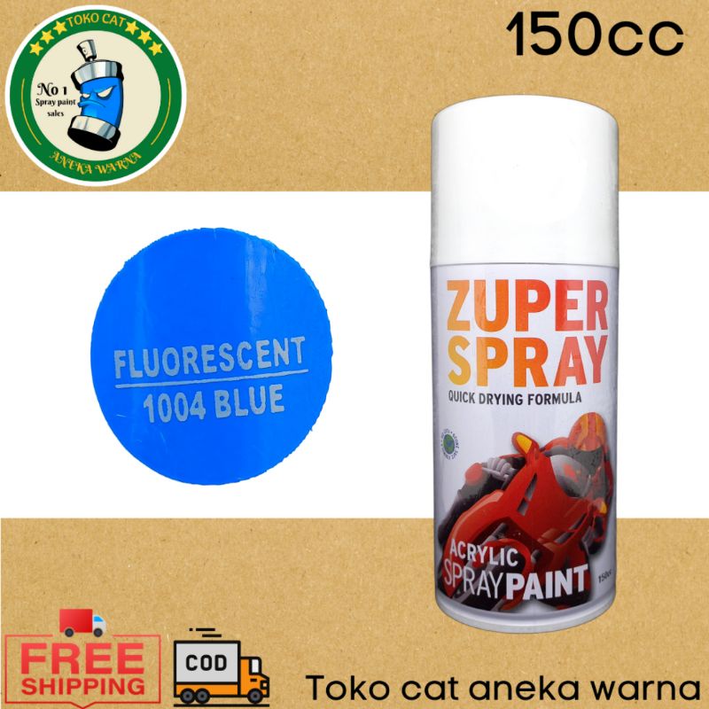 cat semprot 150cc fluorescent stabilo blue biru zuper spray produk dari rj london spray paint pilok pilox