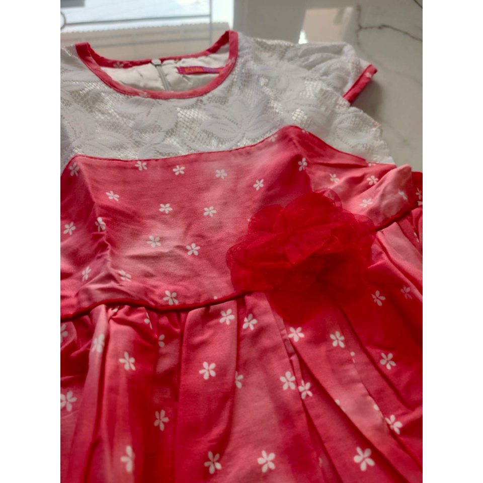 DRESS PUTIH PINK ANAK PEREMPUAN/BAJU KIDS INVOGUE/DRESS ANAK CEWE 6TH/DRESS KIDS INVOGUE/BAJU ANAK CEWE/BAJU ANAK WANITA