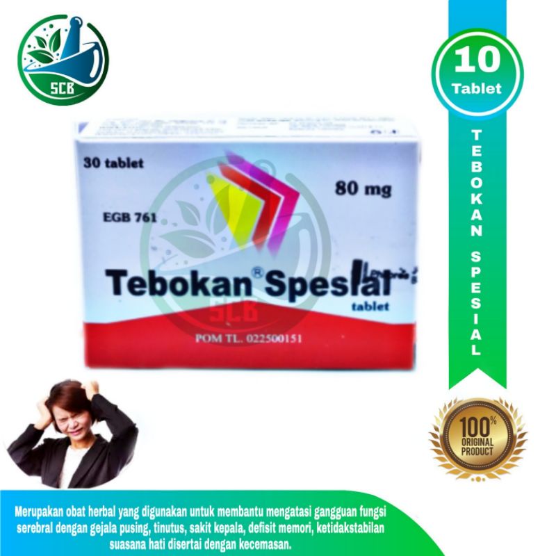 Jual Tebokan spesial Tablet isi 10 tablet - Obat pusing, tinitus, sakit