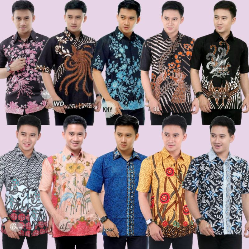 kemeja batik pria lengan lengan pendek size M L XL XXL