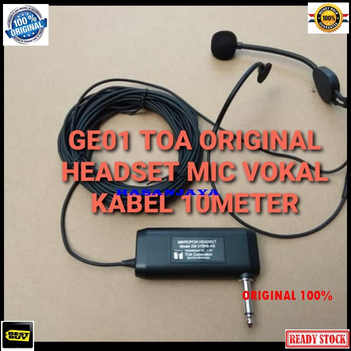 G01 TOA mic Headset 10meter Microphone audio mik bando kabel panjang mikropon cable Condenser peka sensitif Electret mikrofon vokal vocal audio sound sistem suara PROFESIONAL UNIVERSAL G01   Bisa dipakai kesemua ke alat audio  GARANSI UANG KEMBAL