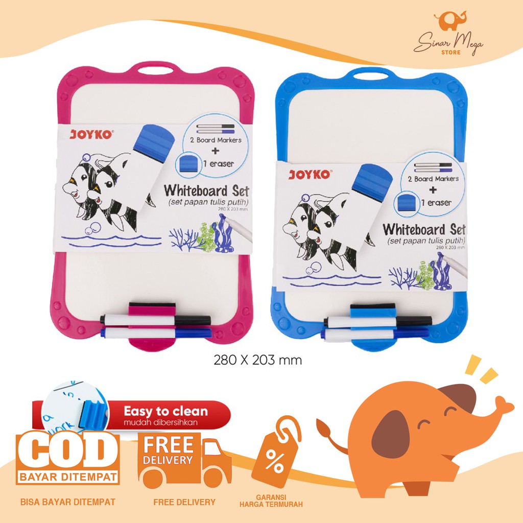 

Joyko Papan Tulis Putih Whiteboard WBS-170CO SET ISI 2 Board Marker + 1 Eraser Lucu Unik Murah