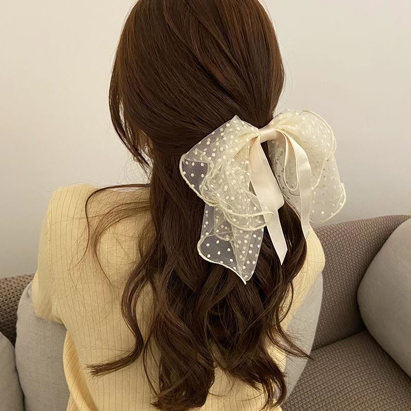 (Hello Girl) F137 Jepit Rambut Wanita Pita Besar Renda Gaya Korea Import