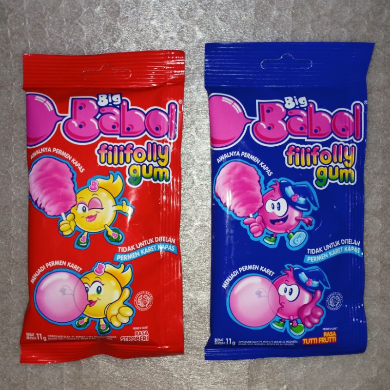 

BIG BABOL FILIFOLLY GUM PERMEN KARET KAPAS RASA STROBERI/TUTTI FRUTTI 11g - Triple S Mart Online