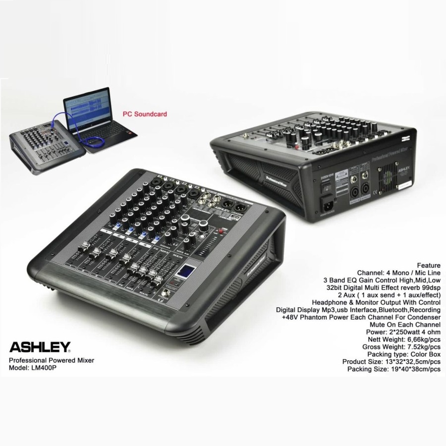 Jual Mixer power ashley studio 4 / Power mixer Ashley LM400P ( 4CHANNEL