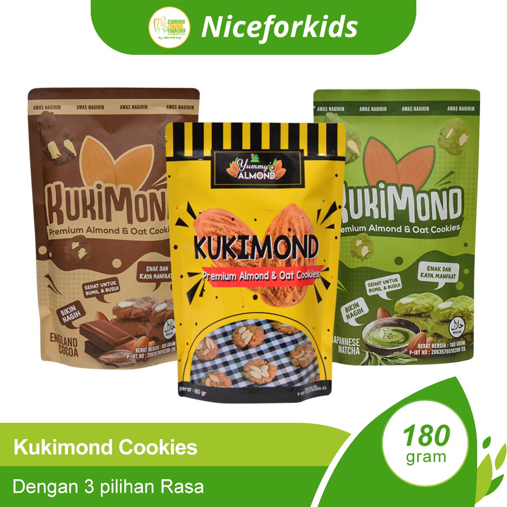 Kukimond Premium Almond &amp; Oat Cookies Camilan Pelancar ASI