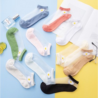 POKY - Kaos Kaki Transparan - Kaos Kaki Wanita / Kaos Kaki Bunga / Socks K5010