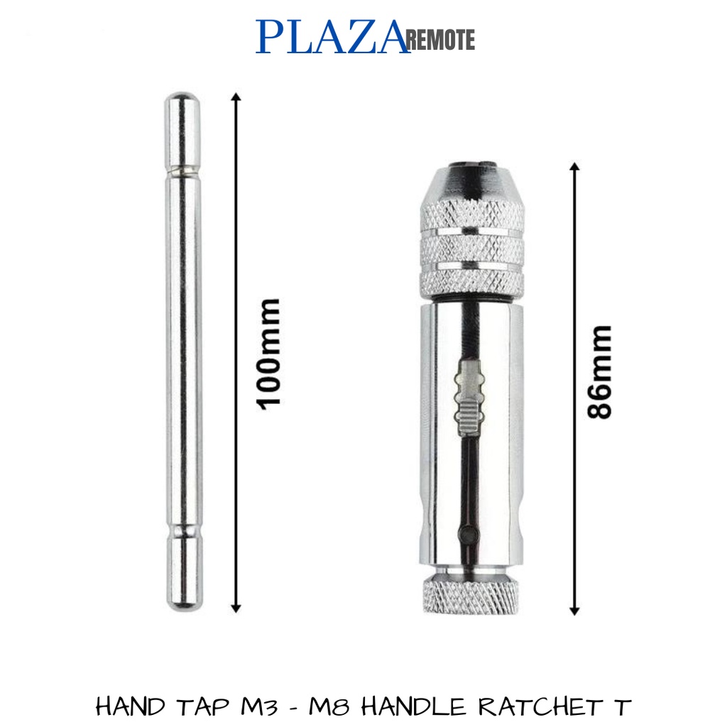 HAND TAP T STANG GAGANG RATCHET ADJUSTABLE TAP WRENCH M3 -M12 PEMBUAT DRAT