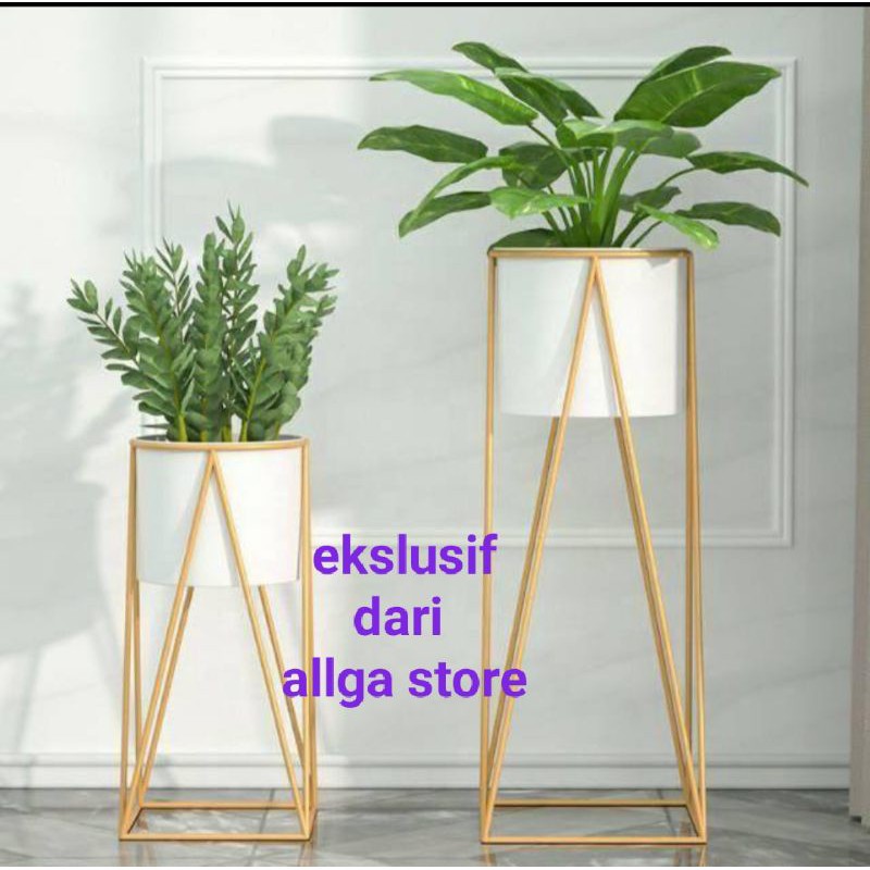 STANDING POT BUNGA BESI 1SET(ISI 2PCS) | STANDING VAS | Shopee Indonesia