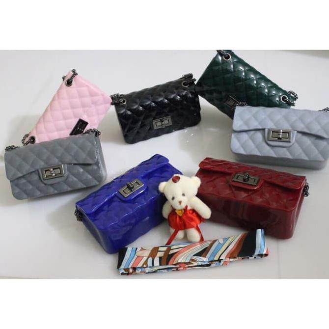 Tas Import Chanel Classic Jelly Glossy Mini UK18 BW8033 FREE ACC Kode 1400