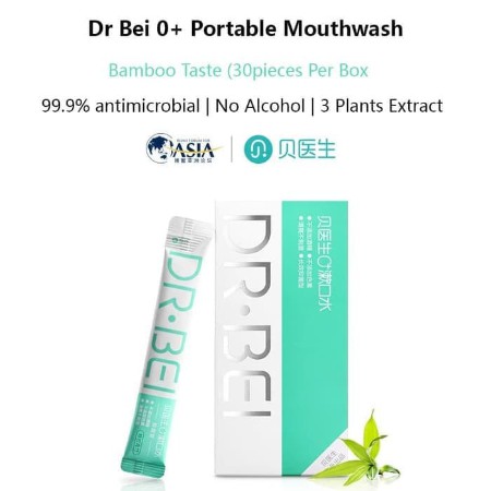 Doctor Bei 0+ Portable Mouthwash Bamboo Flavour 30Pcs Obat Kumur