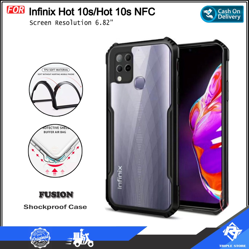 Case Infinix Hot 10s and Infinix Hot 10s NFC Soft Hard TPU HD Transparent Casing Cover