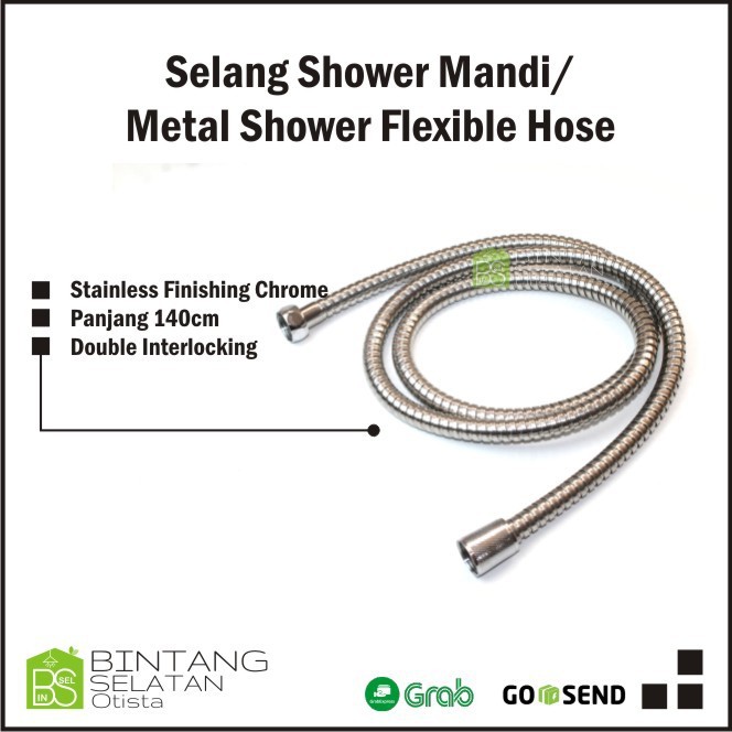 SELANG SHOWER MANDI METAL SHOWER FLEXIBLE HOSE 1.4m