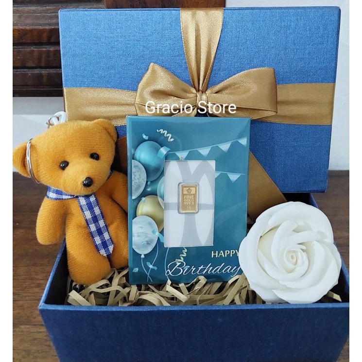 LOGAM MULIA ANTAM 1 GR BUNDLING BOX BONEKA DAN BUNGA SABUN