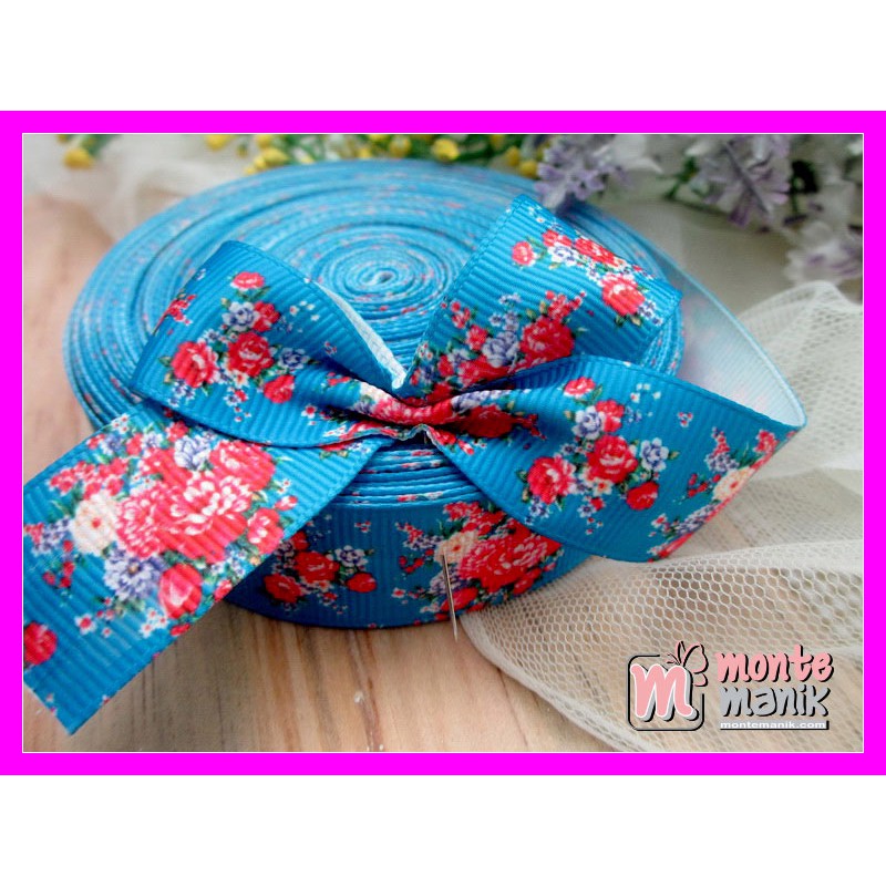 

Pita Grosgrain Mawar Biru 7/8â€³ atau 2,2 cm (PITA-145) Toko Bahan Craft
