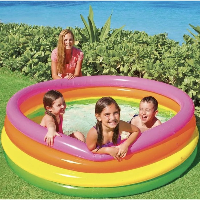 Kolam Renang Intex 4 Ring Rainbow 56441 / Kolam Main Anak Jumbo 168 cm