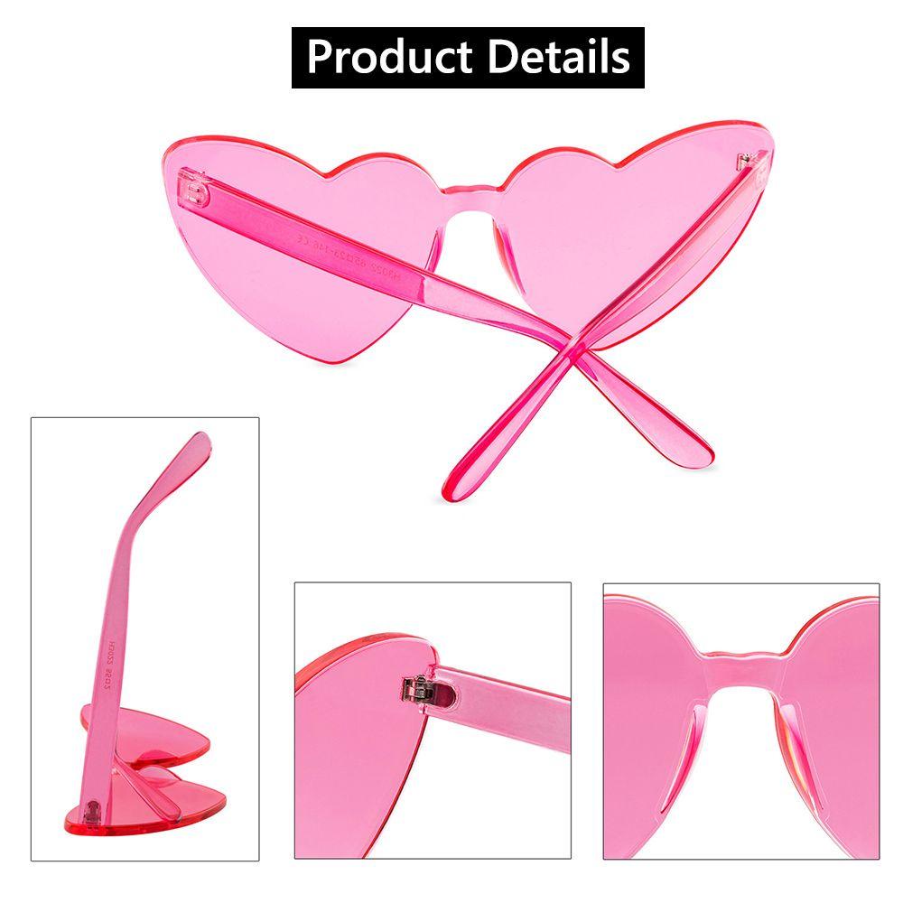 Lily Heart Sunglasses Cosplay Tanpa Bingkai Pesta Tebal Wanita Shades