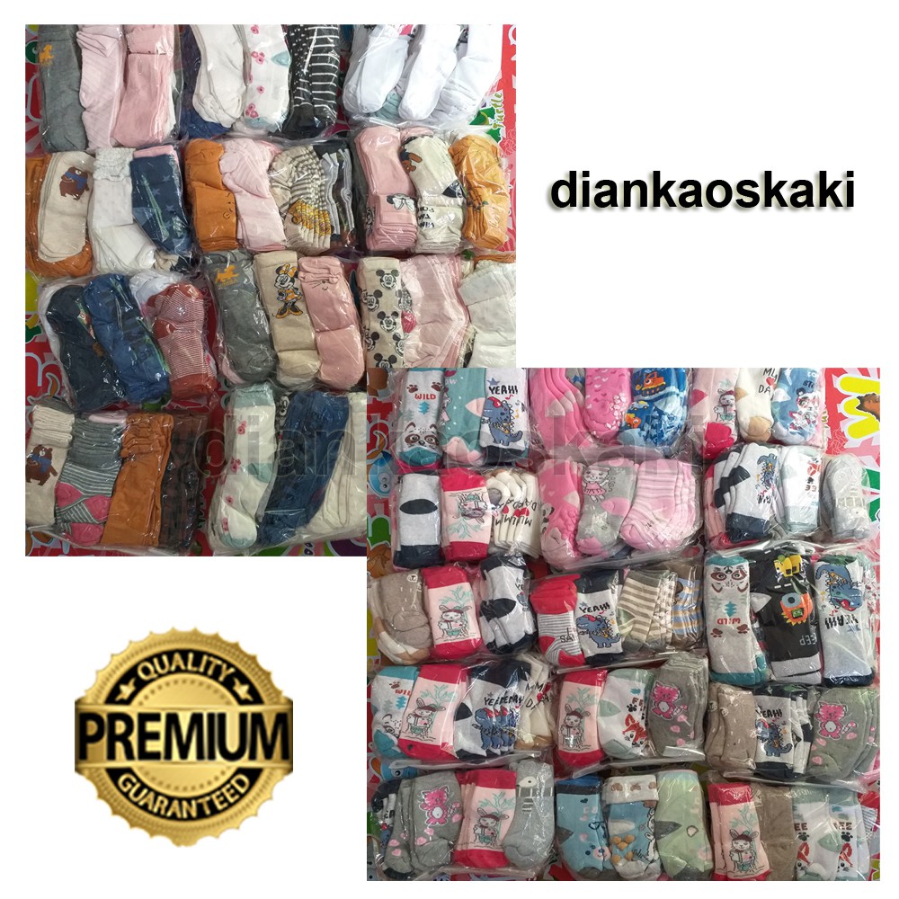 [ 12 PASANG ] KAOS KAKI BAYI MOTIF KARAKTER MIX