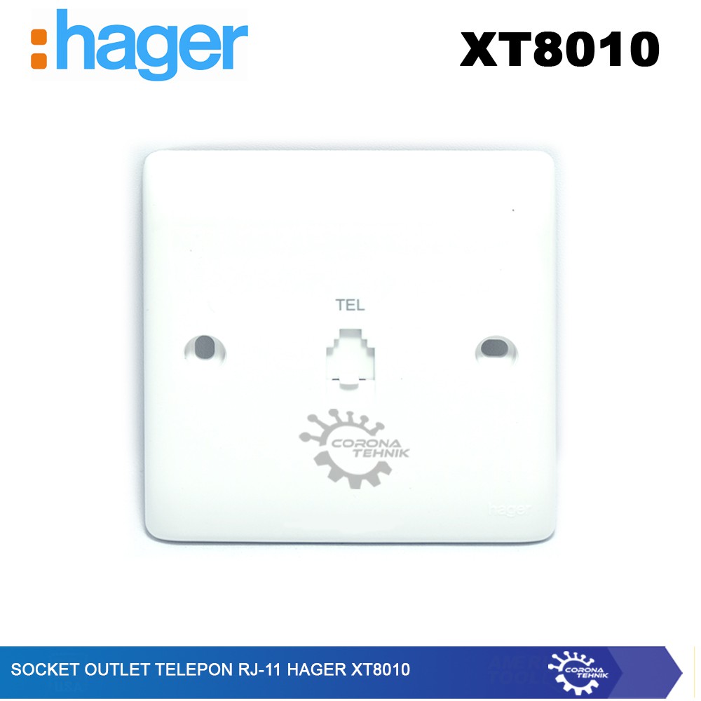 Hager - XT8010 Socket - Outlet Telepon RJ 11