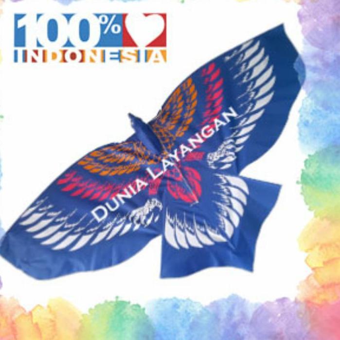 ロ LAYANGAN KAIN PARASUT BURUNG GARUDA BESAR LAYANGAN BURUNG ELANG 95 CM デ