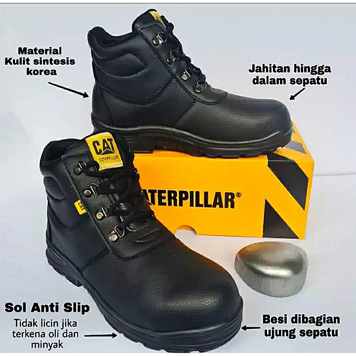 Sepatu-Safety Boot Pria Trackig Proyek Out Door Ujung-Besi