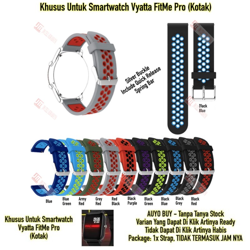 NSB Tali Jam 20mm Watch Strap Vyatta Fitme Pro (Yang Kotak) - Rubber Sporty SIlikon