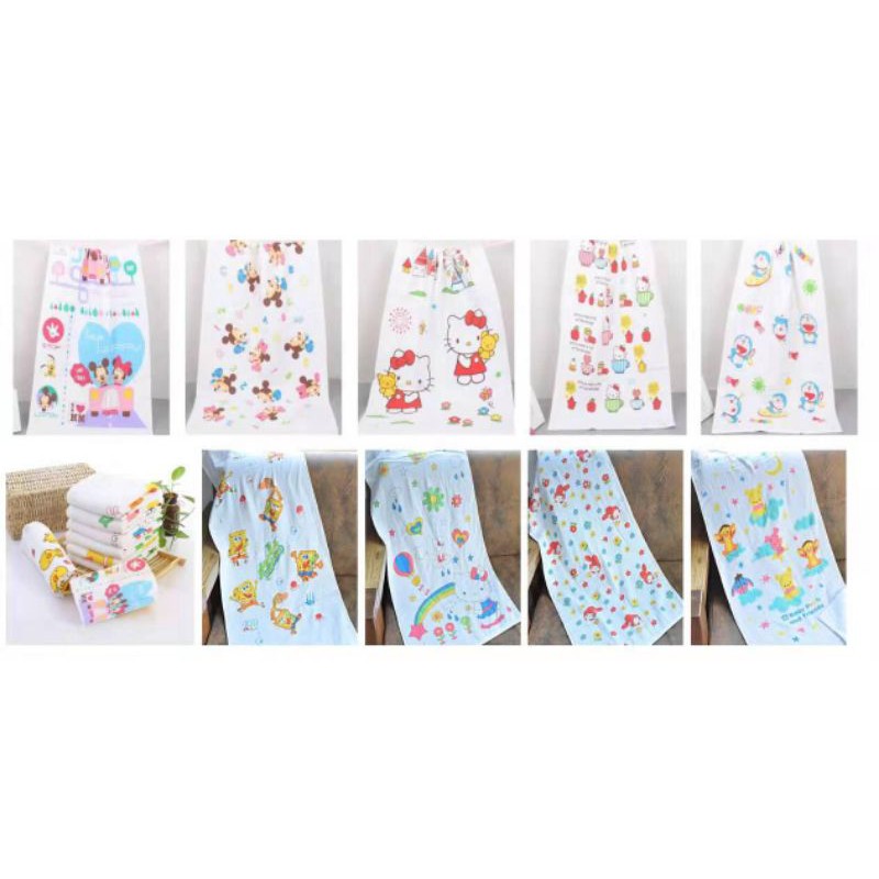 Handuk Jepang bayi 120 x 60cm / Handuk Mandi Jepang / Handuk Bayi Katun