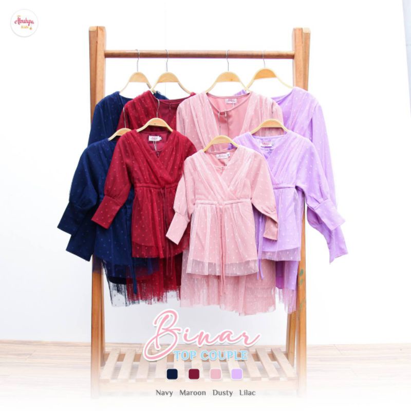 toko26sbyy binar top couple by Almahyra Kids baju tunik ibu dan anak cantik