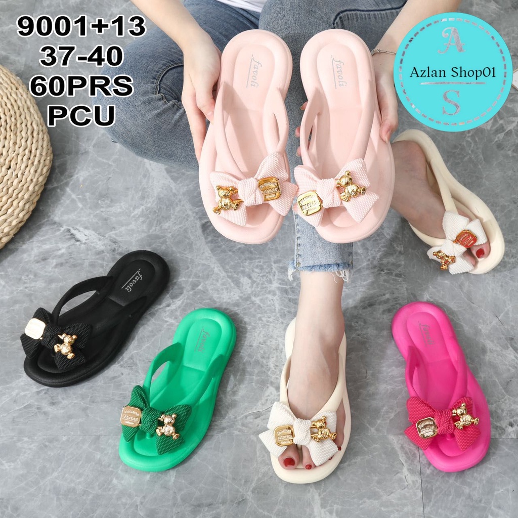 sandal jepit karet jelly dewasa terbaru 9001+13 / 2024-2A (37-40) Sandal wanita korean style