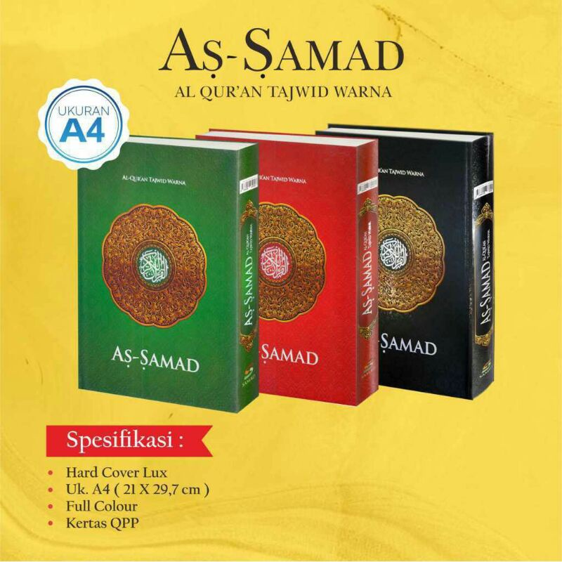 Alquran As-Samad A4 ukuran besar, Alquran Besar Tanpa Teremah Tajwid Warna