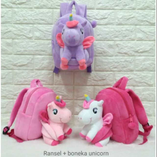 Ransel anak sekolah boneka unicorn baby kids kado souvenir sekolah kado baby kuda pony kids animal