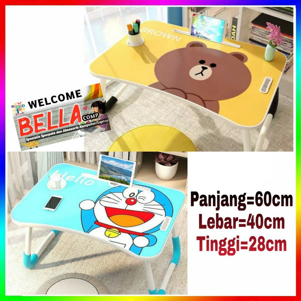 BISA COD l Meja Laptop Motif gambar/meja laptop/meja belajar/meja kantor motif/meja gambar doraemon