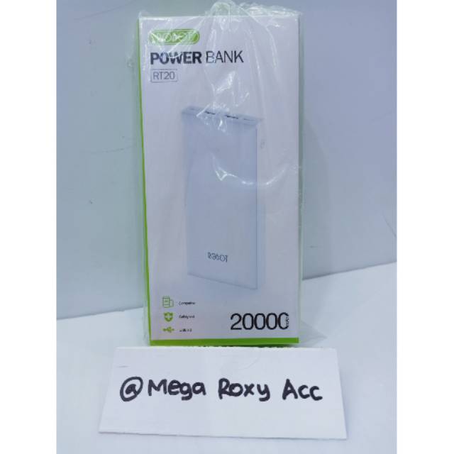 POWER BANK ROBOT RT20 20000MAH- DUAL INPUT DAN OUTPUT ORIGINAL