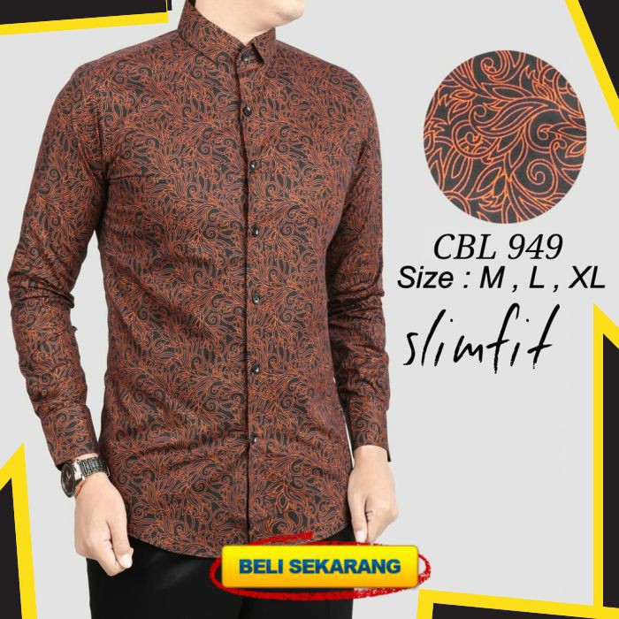 BAJU BATIK PRIA SLIM FIT MODERN ELEGAN KEMEJA BATIK PRIA SLIM FIT KATUN PREMIUM CBL949