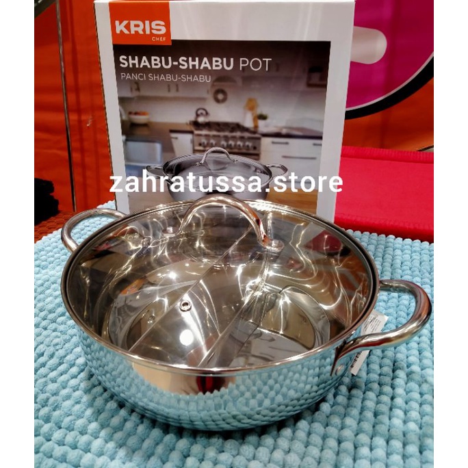 krischef panci Shabu pot - panci 28 cm Shabu pot dengan sekat - Shabu Shabu pot