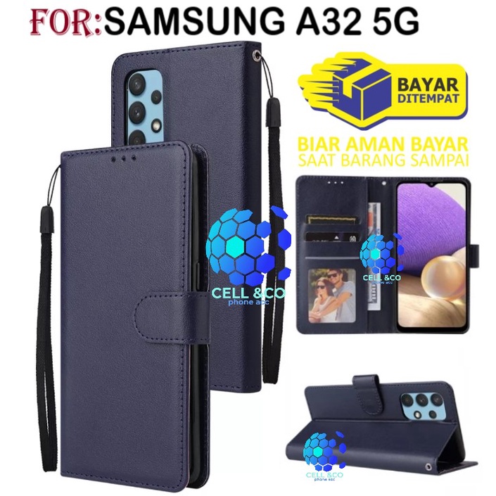 SAMSUNG A32 5G CASE FLIP LEATHER WALLET PREMIUM FLIP CASE BUKA TUTUP KESING HP CASING FLIP CASE WALLET SAMSUNG A32 5G