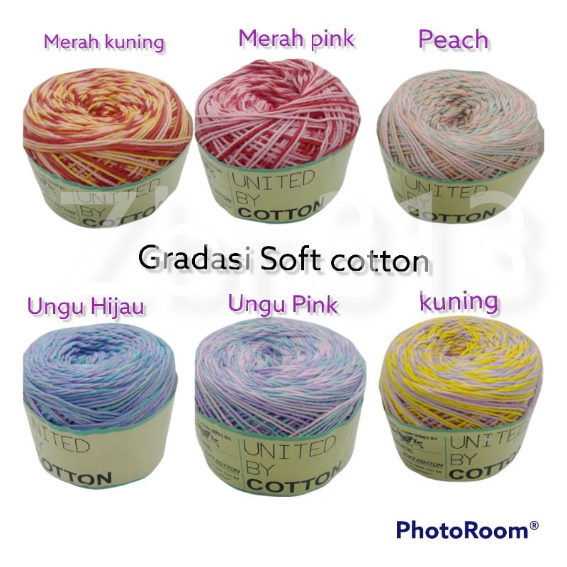 Benang soft cotton gradasi united