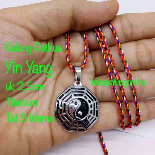 Kalung Liontin Patkua Yinyang Fengshui Free Tali 5 Warna