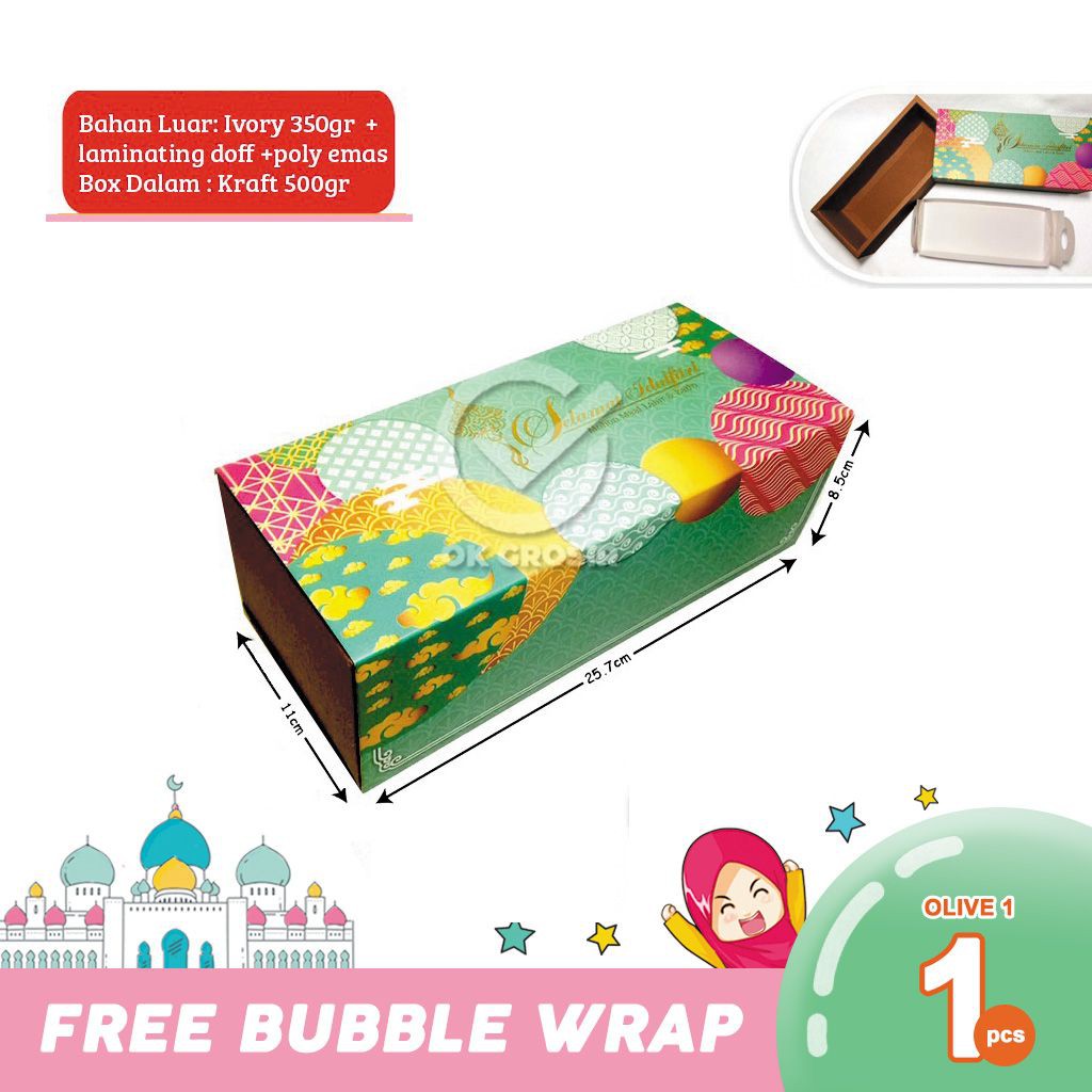 

Box Lebaran OLIVE untuk bolu brownies Idul Fitri 25,7x11x8,5cm (1 lbr)
