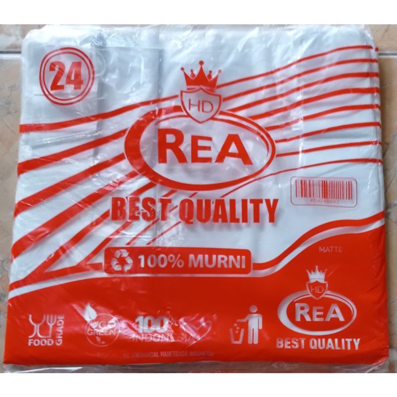 Kantong Plastik kresek REA Putih susu Ukuran 15, 21, 24